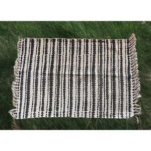 NEW Split P Urban Shadow Dots Farmhouse Fringe Rug 2X3 Beige Cream Boho Cottage